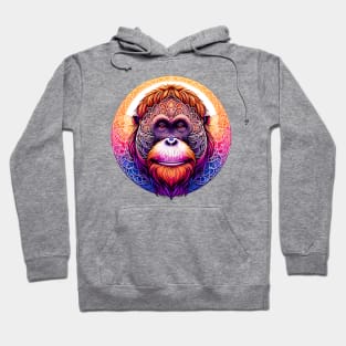 Mystical Orangutan Mandala Portrait Hoodie